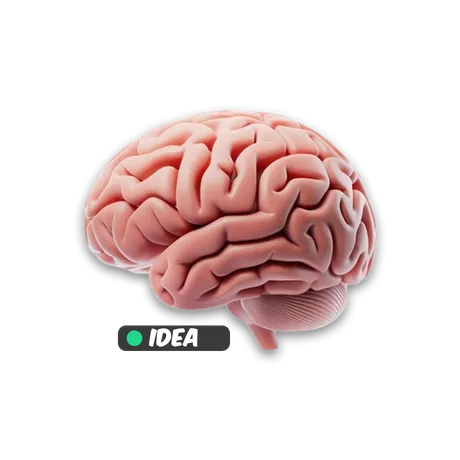 Idea and concept 3D brain illustration