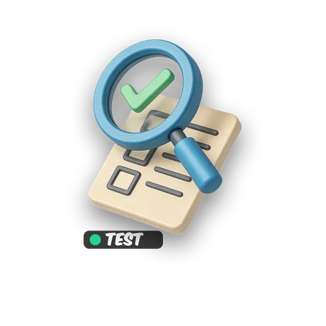 Testing and composition 3D checklist illustration