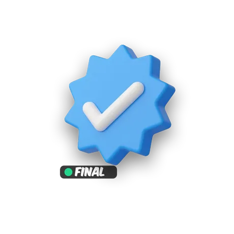 Final delivery 3D verified badge illustration